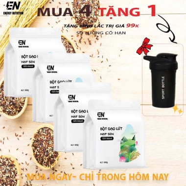 Combo 2 túi Bột Gạo Lứt Hạt Sen Thực Dưỡng Giảm Cân Lành Mạnh, Tốt Cho Tiêu Hoá và Quà Tặng 500g - Giá 475.000đ