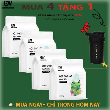 Combo 2 túi Bột Gạo Lứt Hạt Sen Thực Dưỡng Giảm Cân Lành Mạnh, Tốt Cho Tiêu Hoá và Quà Tặng 500g - Giá 475.000đ