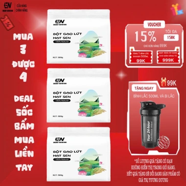 Combo 2 túi Bột Gạo Lứt Hạt Sen Thực Dưỡng Giảm Cân Lành Mạnh, Tốt Cho Tiêu Hoá và Quà Tặng 500g - Giá 475.000đ