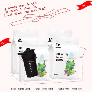 Combo 2 túi Bột Gạo Lứt Hạt Sen Thực Dưỡng Giảm Cân Lành Mạnh, Tốt Cho Tiêu Hoá và Quà Tặng 500g - Giá 475.000đ