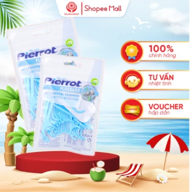 Combo 2 túi Chỉ kẽ răng Pierrot Flossers 30 chiếc - Vệ sinh an toàn nướu, ưu đãi