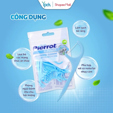 Combo 2 túi Chỉ kẽ răng Pierrot Flossers 30 chiếc - Vệ sinh an toàn nướu, ưu đãi 3 Combo 2 túi Chỉ kẽ răng Pierrot Flossers 30 chiếc - Vệ sinh an toàn nướu, ưu đãi 3