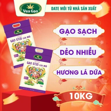 Combo 2 Túi Gạo ST25 + Lúa Mới Vua Gạo 5kg - 10kg Gạo Thơm Ngon, Dẻo Nhiều, Vị Đậm Đà Giá Ưu Đãi 314.000 VND 3 Combo 2 Túi Gạo ST25 + Lúa Mới Vua Gạo 5kg - 10kg Gạo Thơm Ngon, Dẻo Nhiều, Vị Đậm Đà Giá Ưu Đãi 314.000 VND 3