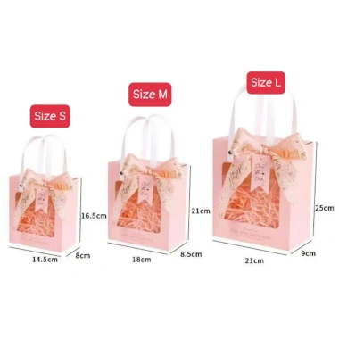Combo 2 Túi Giấy Quai Cói Đế Dán Chắc - Túi Hộp Quà 1 Mặt Suốt, Giá 19.800₫ 3