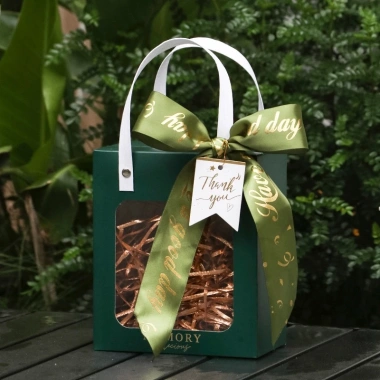 Combo 2 Túi Giấy Quai Cói Đế Dán Chắc - Túi Hộp Quà 1 Mặt Suốt, Giá 19.800₫ 9