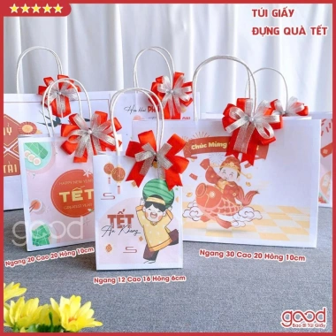 Combo 2 túi giấy Tết gia đình đoàn viên màu nổi bật, quà biếu sếp, thầy cô - chỉ 12.000₫
