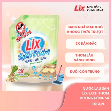 Combo 2 túi Lix nước lau sàn 6,4L hương gừng và sả chanh, sạch thơm, sáng bóng - 182.000 VND 3