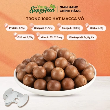 Combo 2 túi Macca nứt vỏ Úc 500g - Giá gốc 495.930₫, giảm còn 406.500₫, dinh dưỡng cao, năng lượng dồi dào