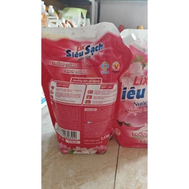 Combo 2 túi Nước giặt Lix Siêu Sạch hương Hoa Anh Đào 2.4kg - Trắng Sáng, chỉ 170.000 VNĐ 3 Combo 2 túi Nước giặt Lix Siêu Sạch hương Hoa Anh Đào 2.4kg - Trắng Sáng, chỉ 170.000 VNĐ 3
