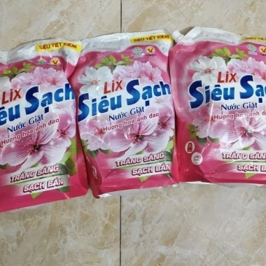 Combo 2 túi Nước giặt Lix Siêu Sạch hương Hoa Anh Đào 2.4kg - Trắng Sáng, chỉ 170.000 VNĐ