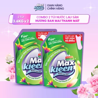 Combo 2 Túi Nước Lau Sàn MaxKleen Ban Mai Thanh Mát 3.6kg - Giảm Giá Đặc Biệt, Sạch Sâu, Thơm Mát