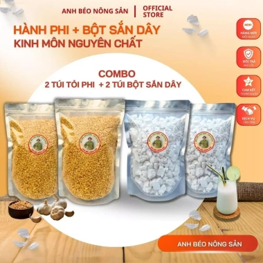Combo 2 Túi Tỏi Phi 500g + 2 Túi Bột Sắn Dây 500g - Thơm Ngon Vàng Giòn, Giá ưu đãi 432.000 VND Combo 2 Túi Tỏi Phi 500g + 2 Túi Bột Sắn Dây 500g - Thơm Ngon Vàng Giòn, Giá ưu đãi 432.000 VND