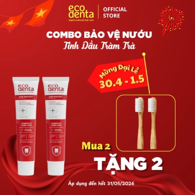 Combo 2 tuýp Kem đánh răng Ecodenta bảo vệ nướu tinh dầu tràm trà 75ml - Giá chỉ 495.000 VND