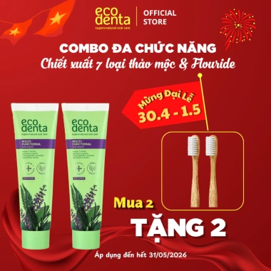 Combo 2 tuýp Kem đánh răng Ecodenta đa chức năng 7 thảo mộc 100ml - 425.000₫