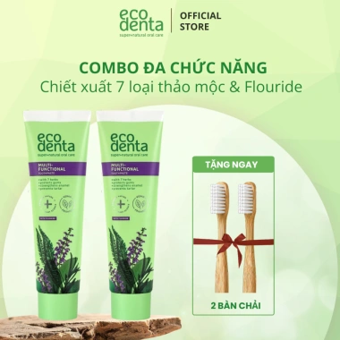 Combo 2 tuýp Kem đánh răng Ecodenta đa chức năng 7 thảo mộc 100ml - 425.000₫
