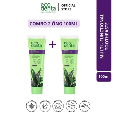 Combo 2 tuýp Kem đánh răng Ecodenta đa chức năng 7 thảo mộc 100ml - 425.000₫