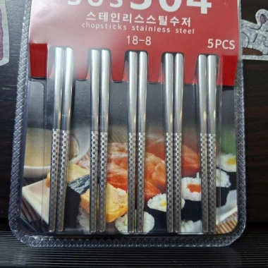 Combo 2 vỉ 10 đôi đũa inox 304 - Thiết kế đẹp, đầu chống trơn, giá chỉ 45.000 VND