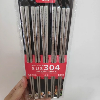 Combo 2 vỉ 10 đôi đũa inox 304 - Thiết kế đẹp, đầu chống trơn, giá chỉ 45.000 VND