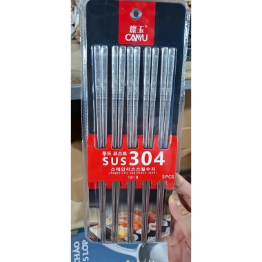 Combo 2 vỉ 10 đôi đũa inox sang trọng, khắc laser, chống trơn trượt, bền bỉ - Giá 65.000₫