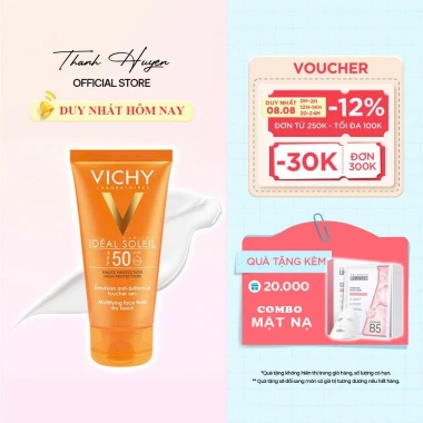 Combo 2 Vichy Soleil SPF50+ Dry Touch - Kem chống nắng da dầu mụn 50ml, 139k