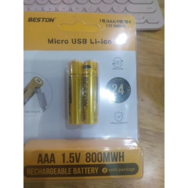 Combo 2 Viên Pin AAA 1.5V BESTON 800mWh và Cổng Sạc Micro USB - Giá 75.000₫