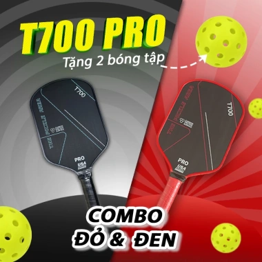 Combo 2 Vợt Pickleball Carbon T700 Pro và Bóng Tập 40 Lỗ - Đầm Tay Êm Ái, Kiểm Soát Bóng Tốt, Giá 1.04 Triệu
