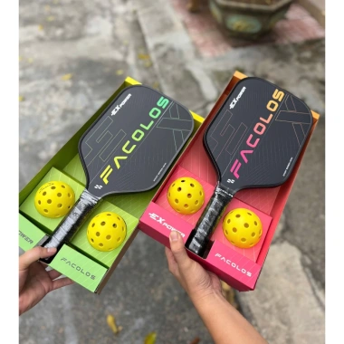 Combo 2 vợt Pickleball Facolos ExPower Black 14mm - Chính hãng, tặng 2 bóng, giảm giá 599k 5