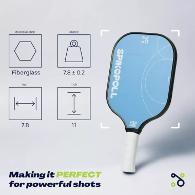Combo 2 vợt pickleball SPIKOPOLL Spi New cho newbie, mặt vợt 16mm Fiberglass - Giá 690.000₫