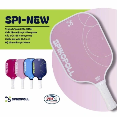 Combo 2 vợt pickleball SPIKOPOLL Spi New cho newbie, mặt vợt 16mm Fiberglass - Giá 690.000₫ 7 Combo 2 vợt pickleball SPIKOPOLL Spi New cho newbie, mặt vợt 16mm Fiberglass - Giá 690.000₫ 7