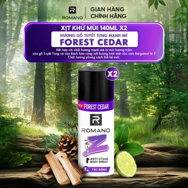 Combo 2 Xịt khử mùi toàn thân Romano Genz - Ngăn vệt ố vàng, ngăn mùi hôi 140ml/150ml - 160k