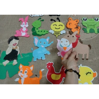 Combo 20 con vật vải nỉ - Động vật gắn rèm, trang trí mầm non, giá chỉ 68.000₫