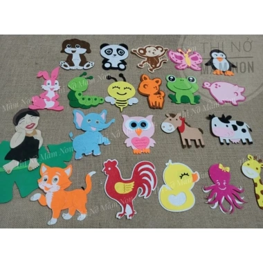 Combo 20 con vật vải nỉ - Động vật gắn rèm, trang trí mầm non, giá chỉ 68.000₫