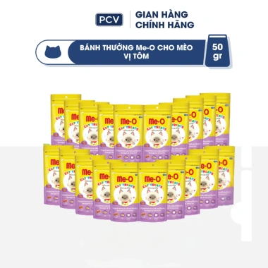 Combo 20 gói Bánh thưởng Me-O 3 vị cá 50gr - Tặng Nón BH HĐ299k, Quà kèm, Giá ưu đãi 234.000₫
