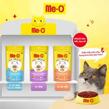 Combo 20 gói Bánh thưởng Me-O 3 vị cá 50gr - Tặng Nón BH HĐ299k, Quà kèm, Giá ưu đãi 234.000₫