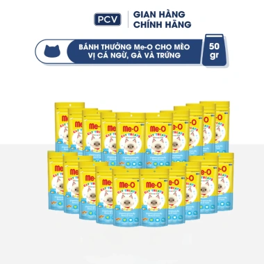 Combo 20 gói Bánh thưởng Me-O 3 vị cá 50gr - Tặng Nón BH HĐ299k, Quà kèm, Giá ưu đãi 234.000₫