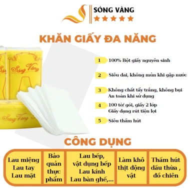 Combo 20 gói giấy ăn Sóng Vàng - Giá chỉ 163.680đ, giảm ngay 20% so với giá gốc 201.326đ 2