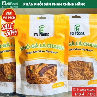 Combo 20 gói mix vị khô gà lá chanh, bò, heo F3 Foods 50g - Giá 60.000đ, chính hãng
