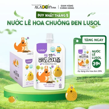 Combo 20 gói Nước ép Lê + Rễ Hoa Chuông Đen Lusol cho Bé 6 Tháng - 520.000₫ Combo 20 gói Nước ép Lê + Rễ Hoa Chuông Đen Lusol cho Bé 6 Tháng - 520.000₫