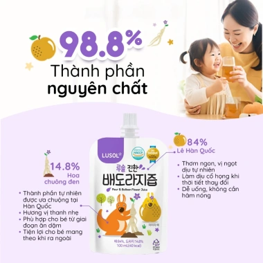 Combo 20 gói Nước ép Lê + Rễ Hoa Chuông Đen Lusol cho Bé 6 Tháng - 520.000₫ 4 Combo 20 gói Nước ép Lê + Rễ Hoa Chuông Đen Lusol cho Bé 6 Tháng - 520.000₫ 4