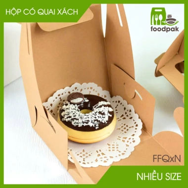 Combo 20 hộp giấy kraft quai xách - Nhiều size, hộp bánh ngọt & quà handmade