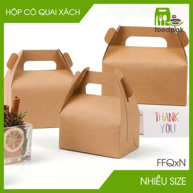 Combo 20 hộp giấy kraft quai xách - Nhiều size, hộp bánh ngọt & quà handmade 7 Combo 20 hộp giấy kraft quai xách - Nhiều size, hộp bánh ngọt & quà handmade 7