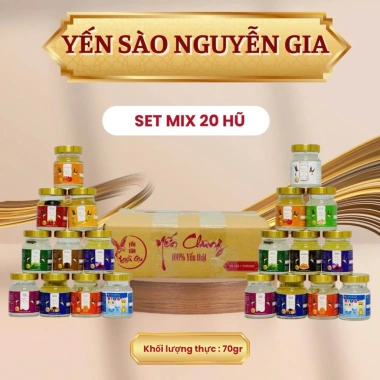 Combo 20 hũ Yến 50% Nguyễn Gia - Yến chưng 7-10 vị 70ml, giảm giá 399k