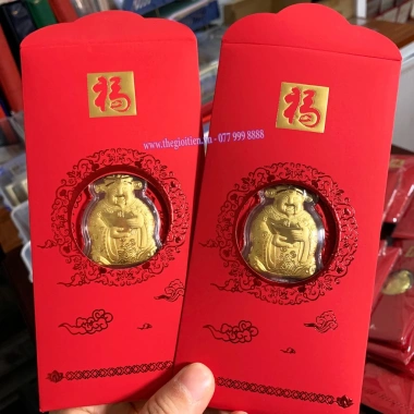 Combo 20 Lì Xì Thần Tài Mạ Vàng 24K - May Mắn Rước Tài Lộc Tết 2.025 Giá 60.000 VND
