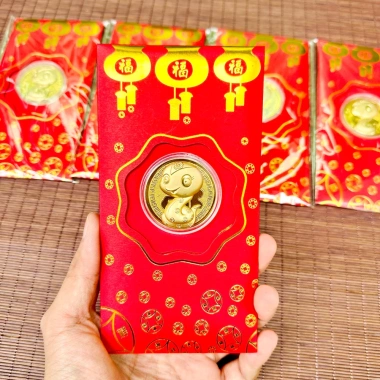 Combo 20 Lì Xì Thần Tài Mạ Vàng 24K - May Mắn Rước Tài Lộc Tết 2.025 Giá 60.000 VND