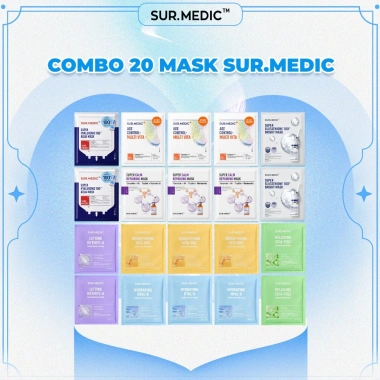 Combo 20 Mặt Nạ Dưỡng Sáng SUR.MEDIC+ - Giảm giá 578k, Dưỡng Da Sáng Mịn, 30gx10
