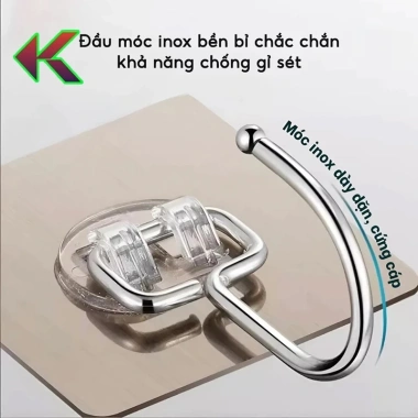 Combo 20 Móc Dán Tường Inox 304 Chịu Lực 10kg Treo Quần Áo, Túi Xách Siêu Chắc Giá Giảm