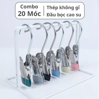 Combo 20 Móc Kẹp Đơn Treo Living C - Đa năng, tiết kiệm diện tích, kẹp quần áo, tất, nón - Giá chỉ 57.000đ