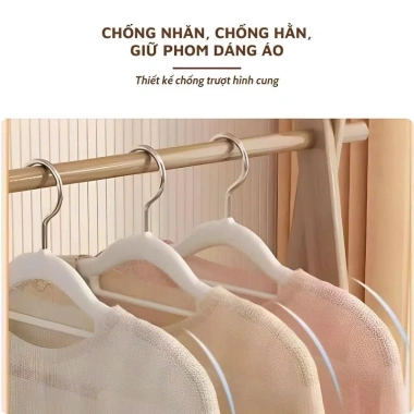 Combo 20 móc treo quần áo chống trượt xoay 360 nhựa dẻo chịu lực tiện lợi phơi đồ 7