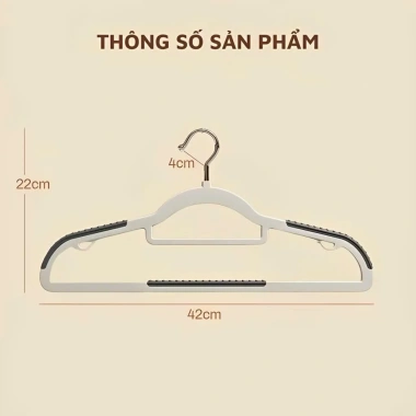 Combo 20 móc treo quần áo chống trượt xoay 360 nhựa dẻo chịu lực tiện lợi phơi đồ 8