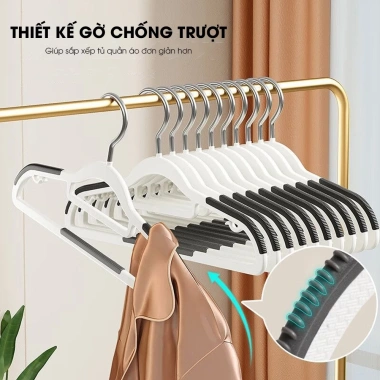 Combo 20 móc treo quần áo đa năng, chống trượt xoay 360, nhựa cao cấp, bền, chịu trọng tải lớn - chỉ 39.000₫
